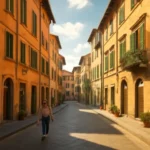Quartiere fiorentino accogliente con atmosfera soleggiata e giovane