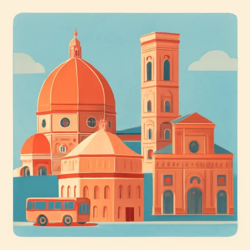 Vista esterna di uffici turistici e punti informativi ufficiali a Firenze pieni di elementi architettonici locali