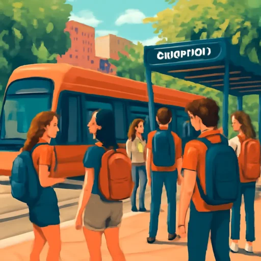 Giovani turisti in attesa alla fermata della tramvia Leonardo nella vivace area Novoli di Firenze